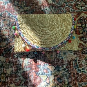Woven Beaded Clutch with Tassels